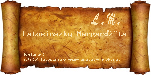 Latosinszky Margaréta névjegykártya